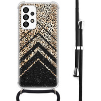 Casimoda Samsung Galaxy A53 hoesje met koord - Chevron luipaard
