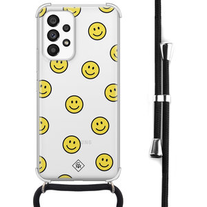 Casimoda Samsung Galaxy A53 hoesje met koord - Smileys