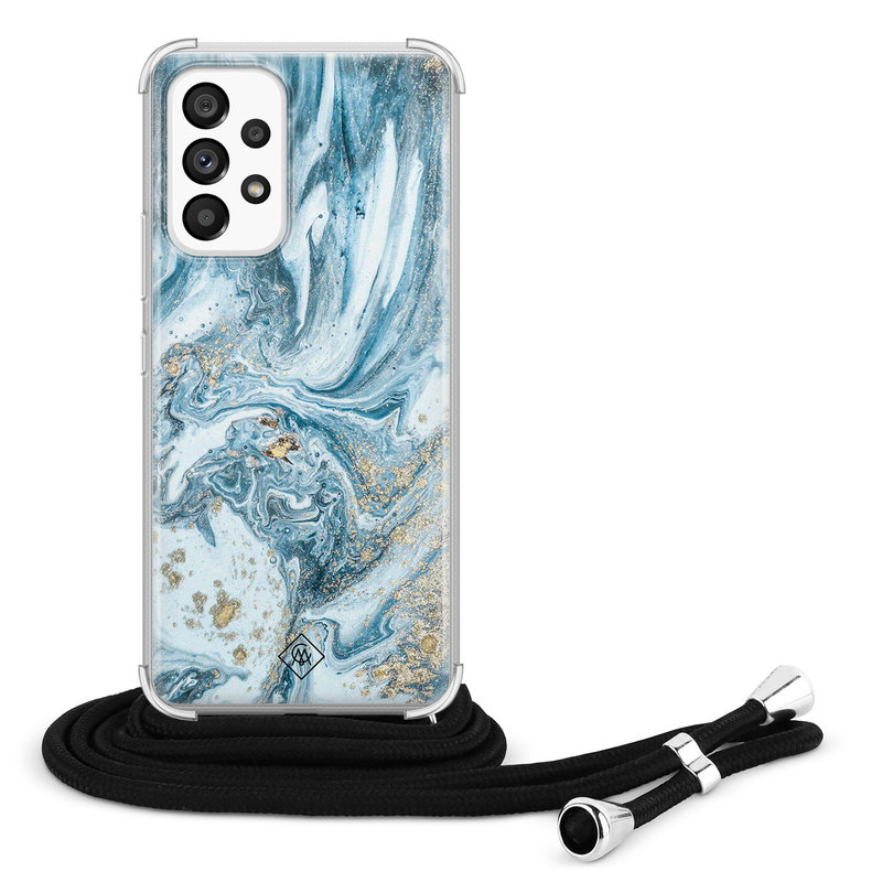 Casimoda Samsung Galaxy A53 hoesje met koord - Marble sea