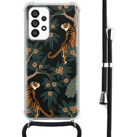 Casimoda Samsung Galaxy A53 hoesje met koord - Tijger jungle