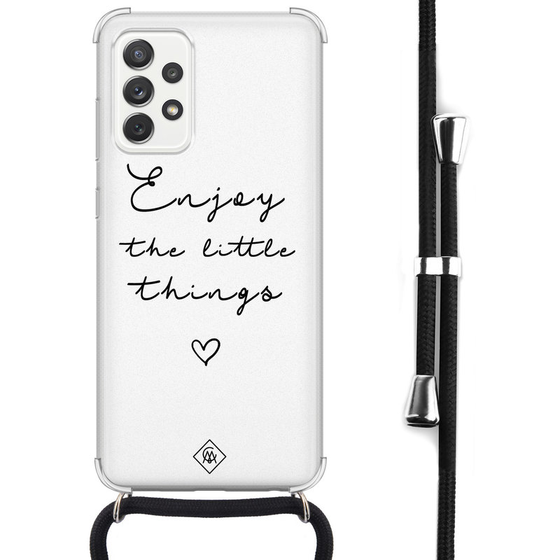 Casimoda Samsung Galaxy A52 hoesje met koord - Enjoy life