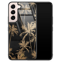 Casimoda Samsung Galaxy S22 glazen hardcase - Palmbomen