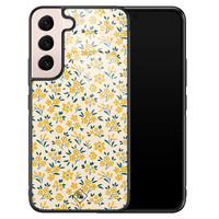 Casimoda Samsung Galaxy S22 glazen hardcase - Yellow garden