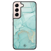 Casimoda Samsung Galaxy S22 glazen hardcase - Touch of mint