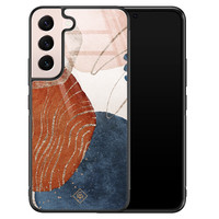 Casimoda Samsung Galaxy S22 glazen hardcase - Abstract terracotta