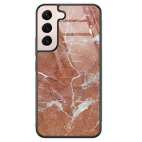 Casimoda Samsung Galaxy S22 glazen hardcase - Marble sunkissed