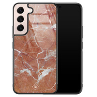 Casimoda Samsung Galaxy S22 glazen hardcase - Marble sunkissed