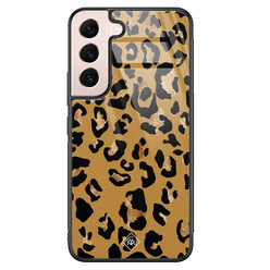 Casimoda Samsung Galaxy S22 glazen hardcase - Jungle wildcat