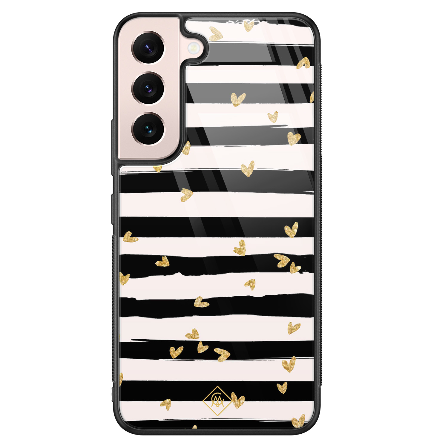 Samsung Galaxy S22 glazen hardcase Hart streepjes