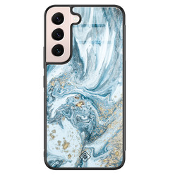 Casimoda Samsung Galaxy S22 glazen hardcase - Marble sea