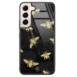 Casimoda Samsung Galaxy S22 glazen hardcase - Bee yourself