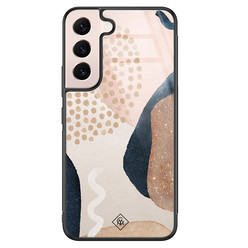 Casimoda Samsung Galaxy S22 glazen hardcase - Abstract dots