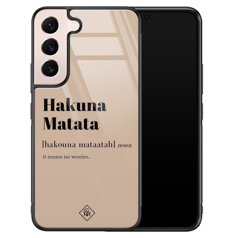 Casimoda Samsung Galaxy S22 glazen hardcase - Hakuna Matata