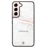 Casimoda Samsung Galaxy S22 glazen hardcase - C'est la vie