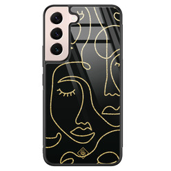 Casimoda Samsung Galaxy S22 glazen hardcase - Abstract faces