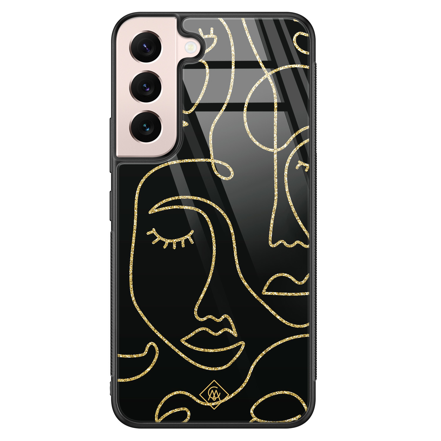Samsung Galaxy S22 glazen hardcase Abstract faces