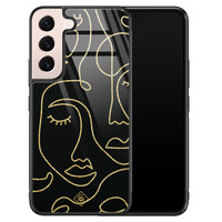 Casimoda Samsung Galaxy S22 glazen hardcase - Abstract faces