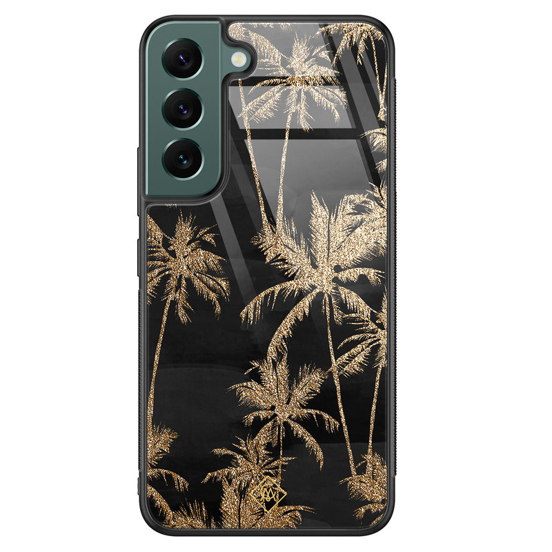 Casimoda Samsung Galaxy S22 Plus glazen hardcase - Palmbomen