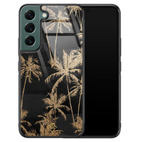 Casimoda Samsung Galaxy S22 Plus glazen hardcase - Palmbomen