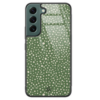 Casimoda Samsung Galaxy S22 Plus glazen hardcase - Green dots