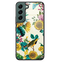 Casimoda Samsung Galaxy S22 Plus glazen hardcase - Sunflowers