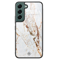 Casimoda Samsung Galaxy S22 Plus glazen hardcase - Marmer goud