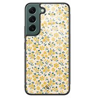 Casimoda Samsung Galaxy S22 Plus glazen hardcase - Yellow garden