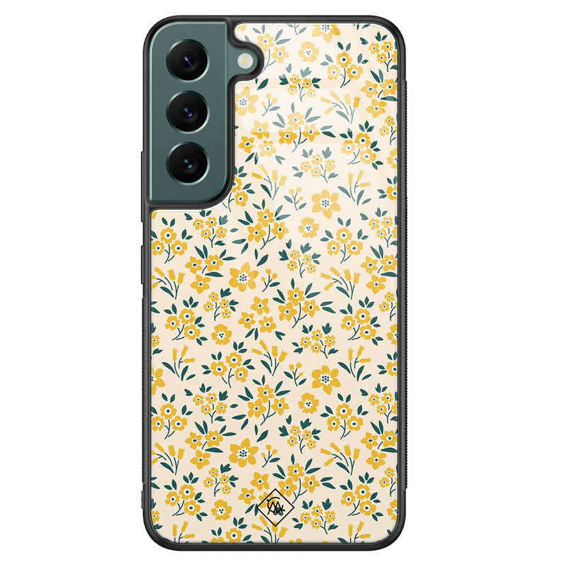 Casimoda Samsung Galaxy S22 Plus glazen hardcase - Yellow garden