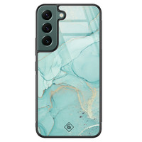 Casimoda Samsung Galaxy S22 Plus glazen hardcase - Touch of mint