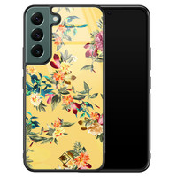 Casimoda Samsung Galaxy S22 Plus glazen hardcase - Florals for days