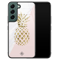 Casimoda Samsung Galaxy S22 Plus glazen hardcase - Ananas