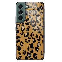 Casimoda Samsung Galaxy S22 Plus glazen hardcase - Jungle wildcat