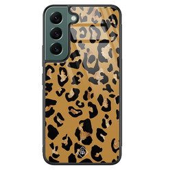 Casimoda Samsung Galaxy S22 Plus glazen hardcase - Jungle wildcat