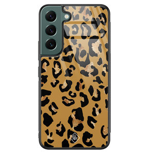 Casimoda Samsung Galaxy S22 Plus glazen hardcase - Jungle wildcat