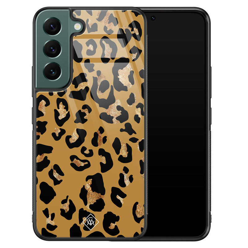 Casimoda Samsung Galaxy S22 Plus glazen hardcase - Jungle wildcat