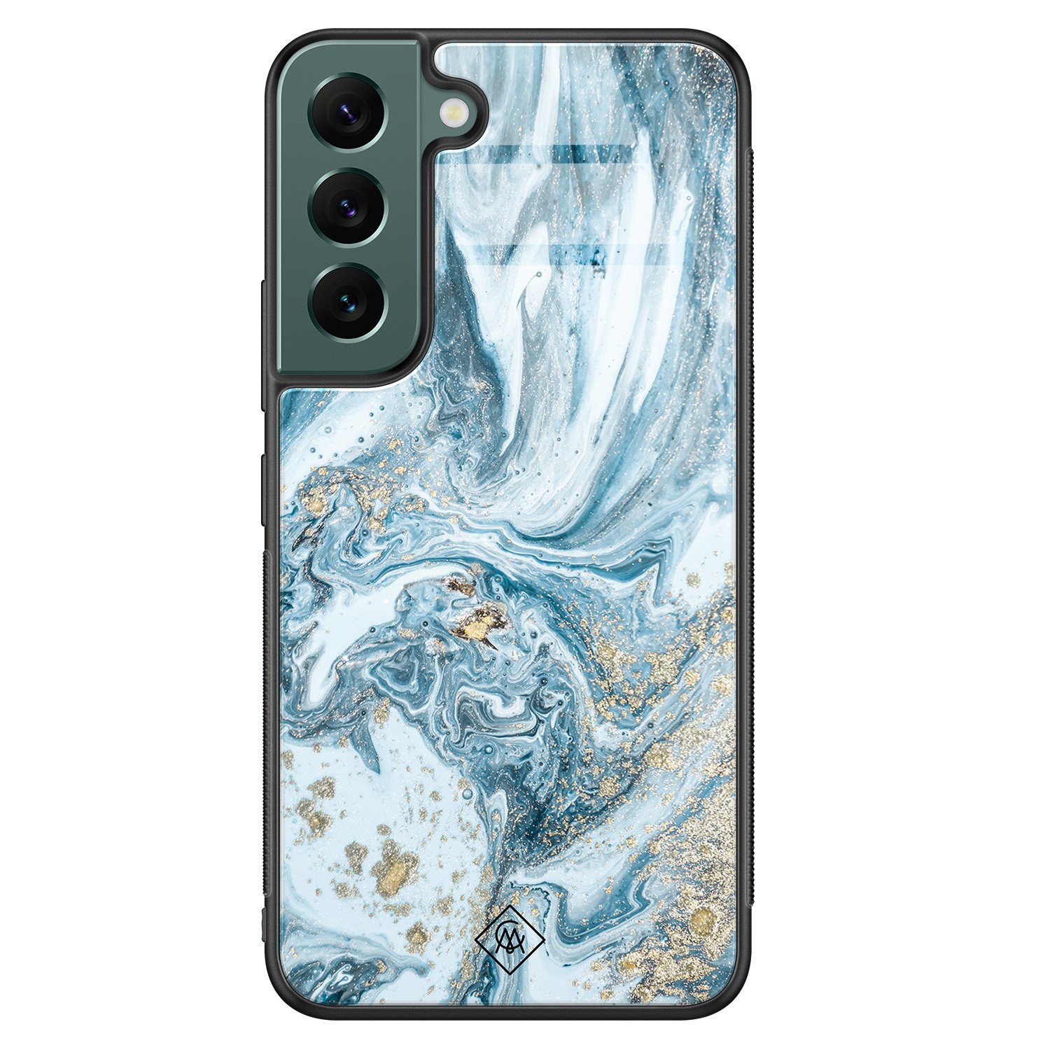 Samsung Galaxy S22 Plus glazen hardcase - Marble sea