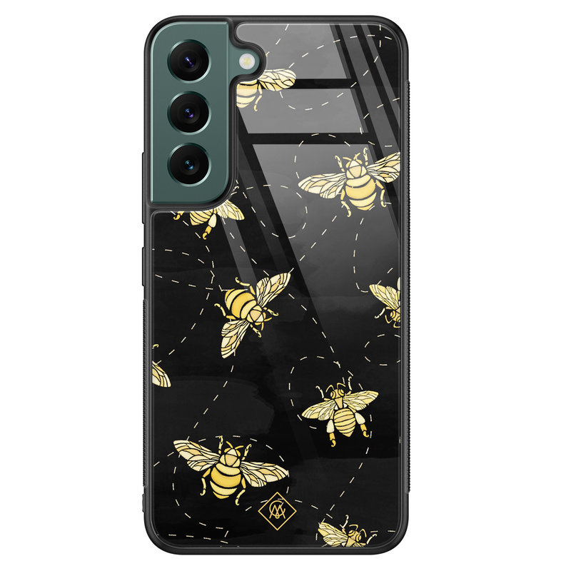 Casimoda Samsung Galaxy S22 Plus glazen hardcase - Bee yourself