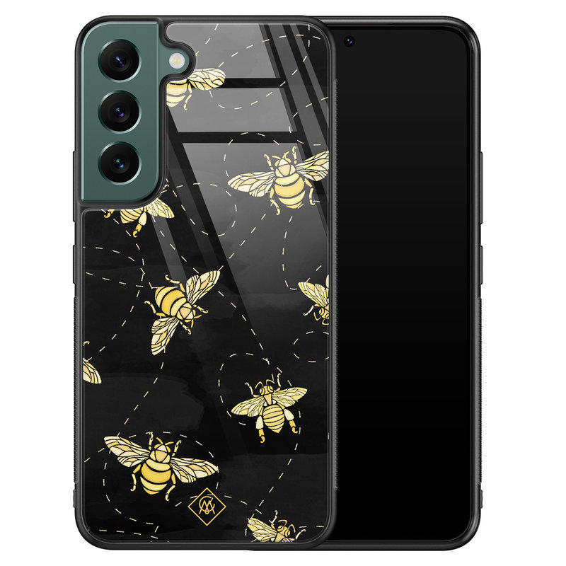 Casimoda Samsung Galaxy S22 Plus glazen hardcase - Bee yourself