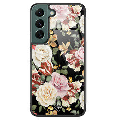 Casimoda Samsung Galaxy S22 Plus glazen hardcase - Flowerpower