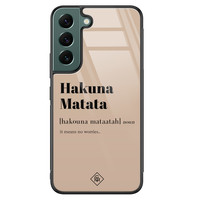 Casimoda Samsung Galaxy S22 Plus glazen hardcase - Hakuna Matata