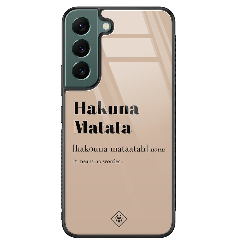 Casimoda Samsung Galaxy S22 Plus glazen hardcase - Hakuna Matata