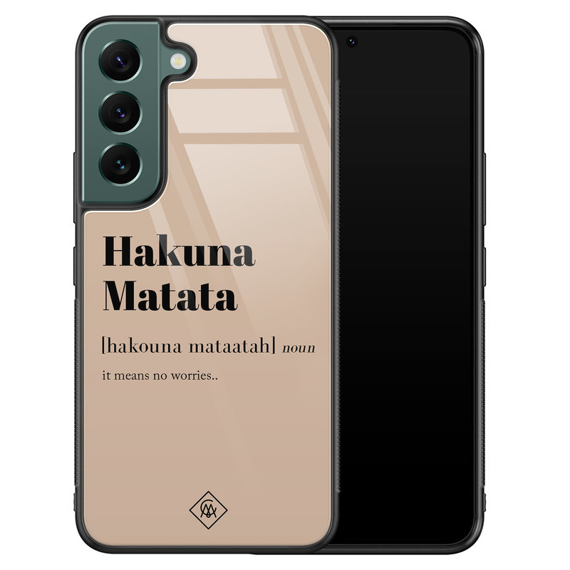 Casimoda Samsung Galaxy S22 Plus glazen hardcase - Hakuna Matata