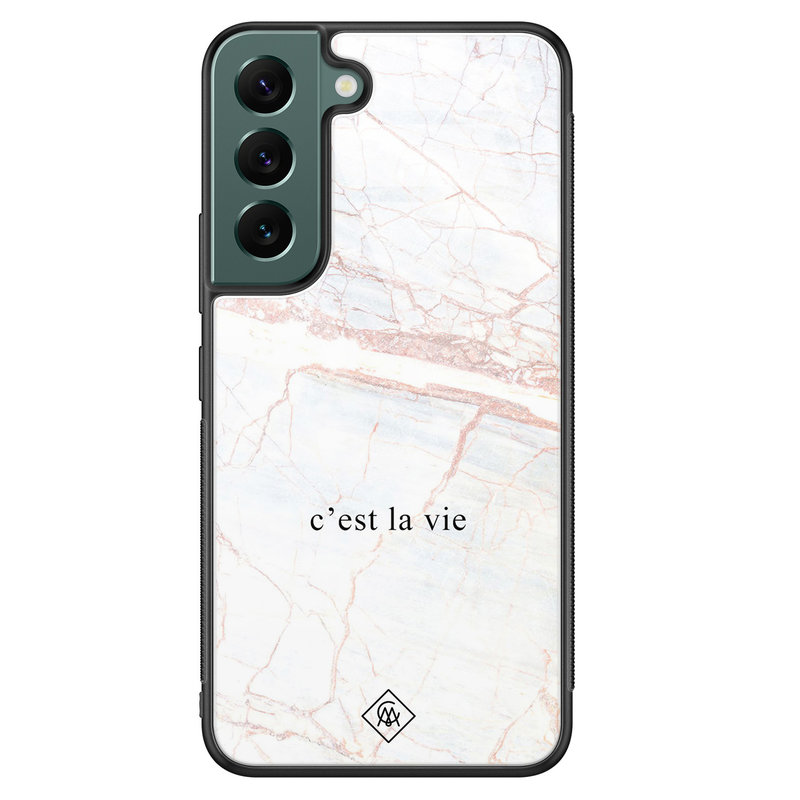 Casimoda Samsung Galaxy S22 Plus glazen hardcase - C'est la vie