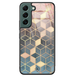 Casimoda Samsung Galaxy S22 Plus glazen hardcase - Cubes art