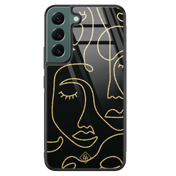 Casimoda Samsung Galaxy S22 Plus glazen hardcase - Abstract faces