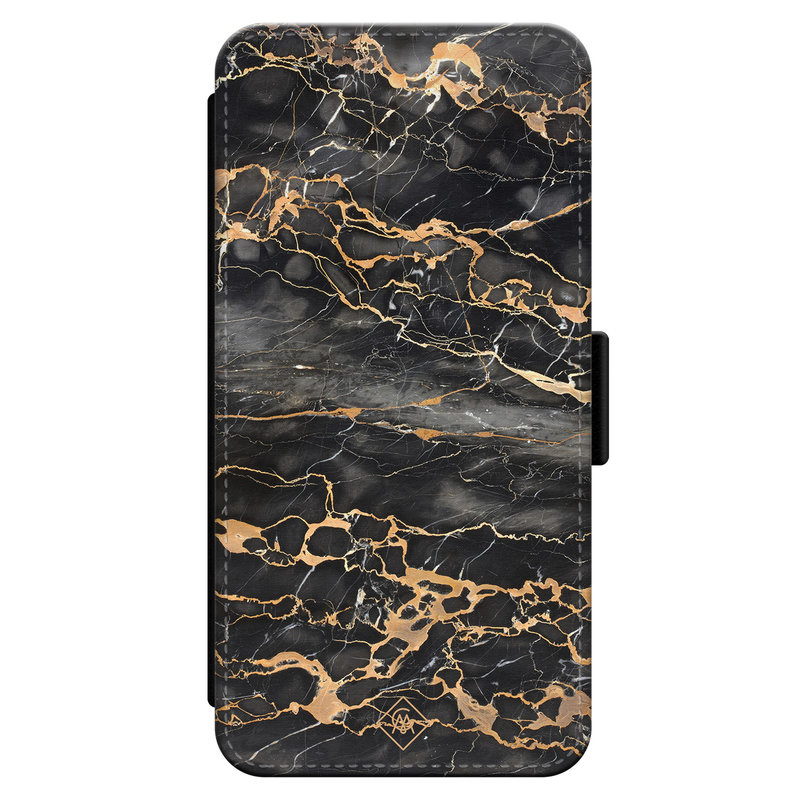 Casimoda iPhone 13 flipcase - Marmer grijs brons