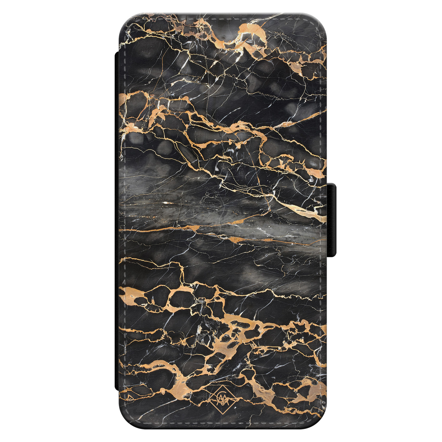 iPhone 13 flipcase - Marmer grijs brons