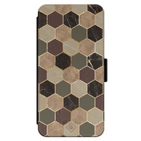 Casimoda iPhone 13 flipcase - Kubus bruin groen