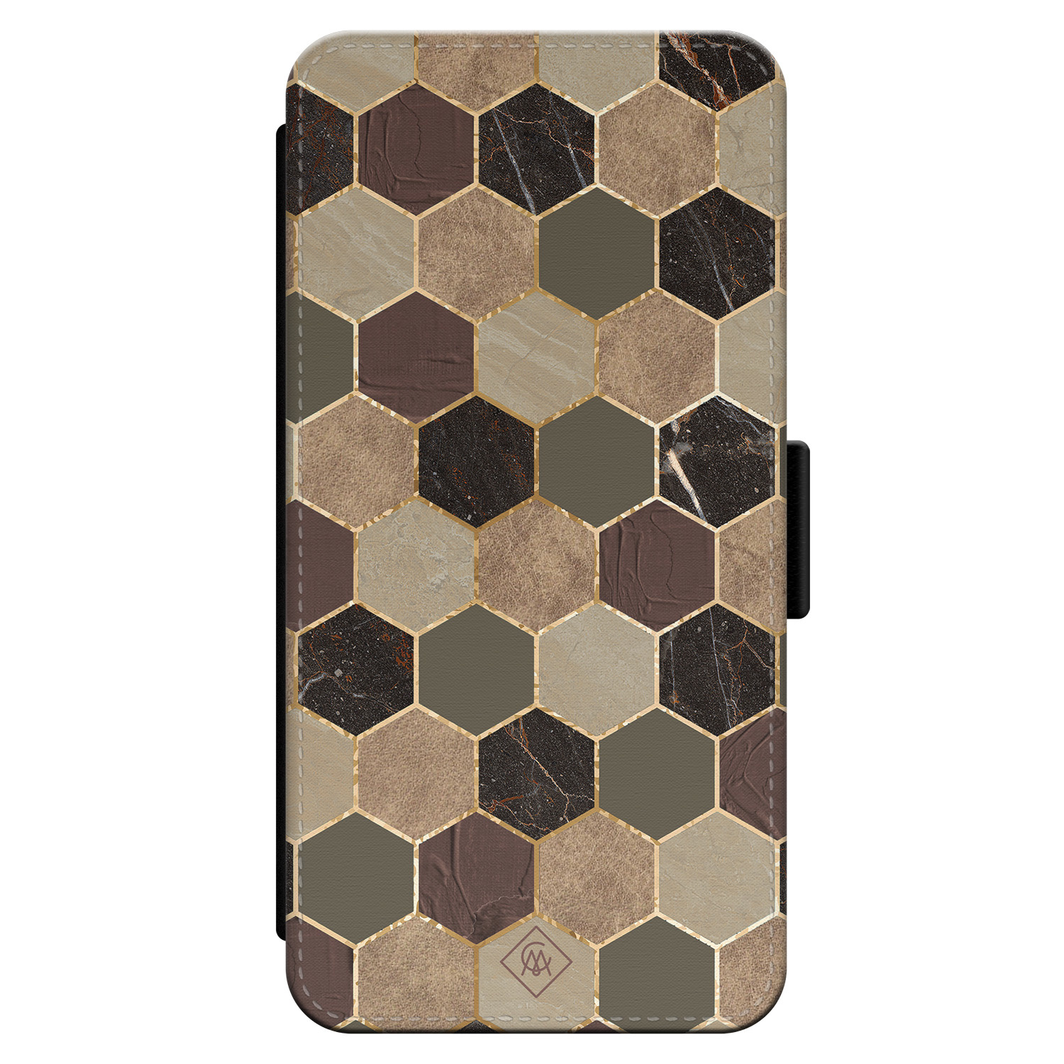 iPhone 13 flipcase - Kubus bruin groen