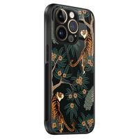 Casimoda iPhone 14 Pro Max glazen hardcase - Tijger jungle